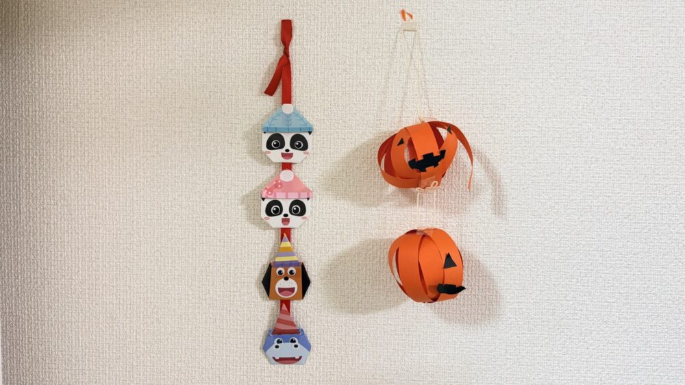 病院の保育士さんと一緒に作ったハロウィンの工作作品